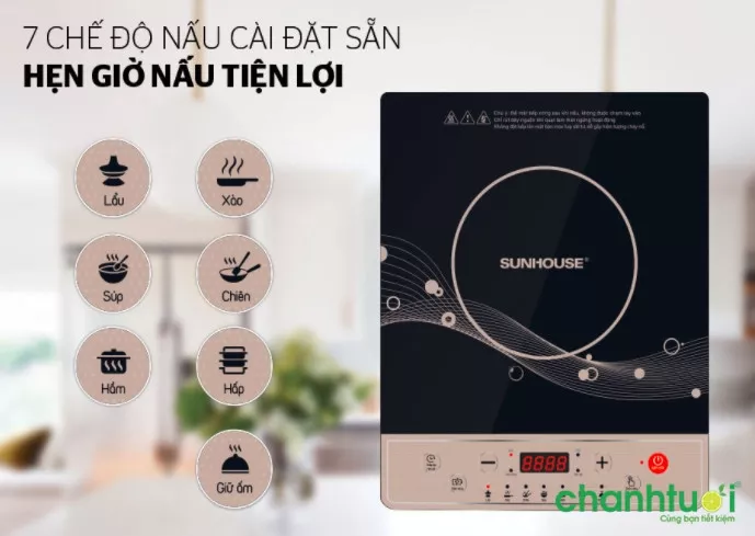 7 chế độ nấu của bếp từ Sunhouse SHD6149