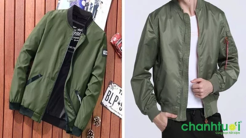 alt: Áo bomber xanh quân đội