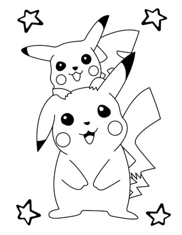 alt: Bé tập trung tô màu Pikachu