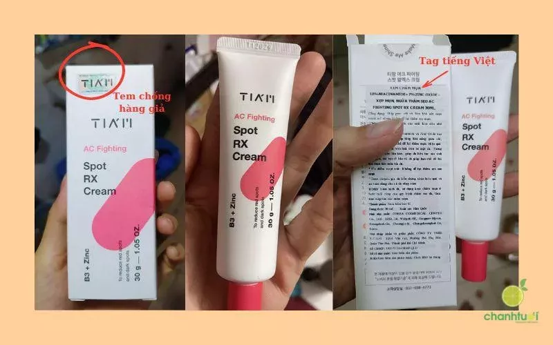 alt: Kem chấm mụn Tia'm AC Fighting Spot RX Cream