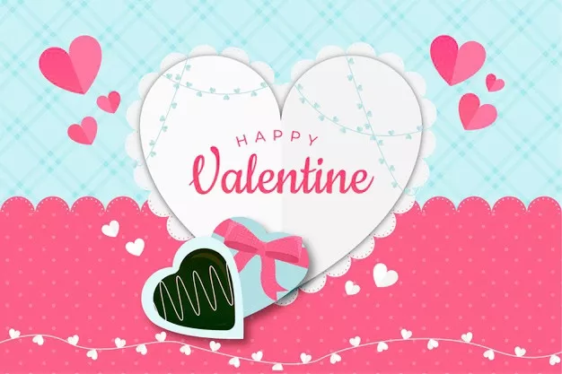 alt: Mẫu thiệp Valentine với hình ảnh đôi tình nhân lãng mạn