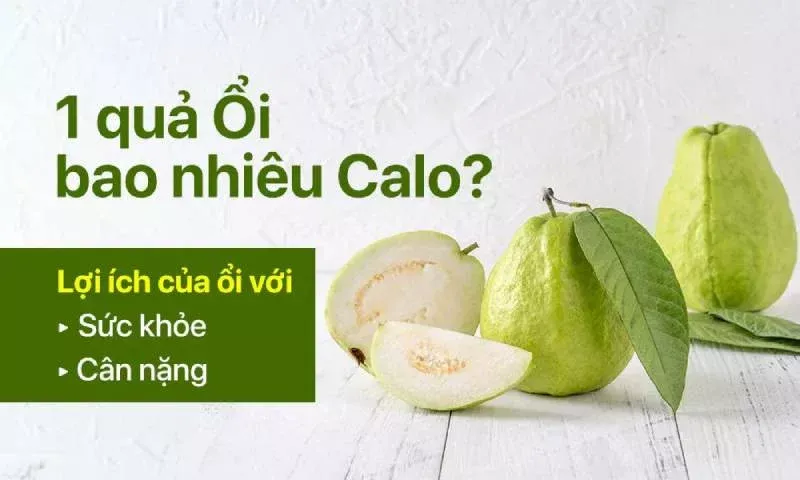 alt text: Bảng thông tin calo trong ổi