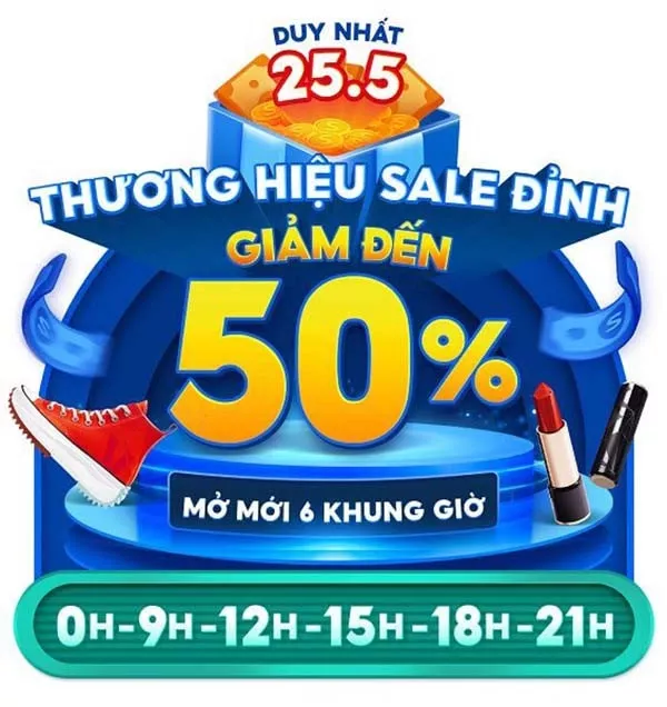 alt text: Banner quảng cáo 6 khung giờ vàng của Shopee