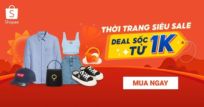 alt text: Banner quảng cáo ngành hàng thời trang giảm giá mạnh trong Shopee 5.5 Sale.