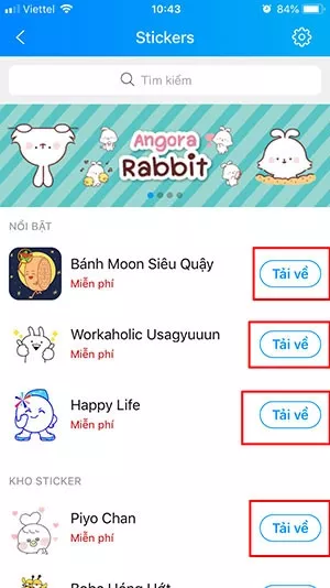 alt text: Cách tải thêm sticker trên Zalo