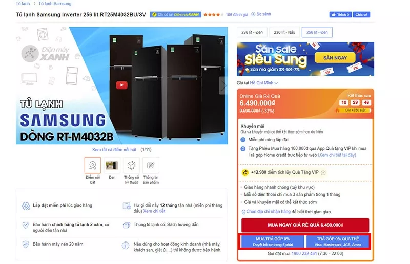 alt text: Chọn mua trả góp tủ lạnh