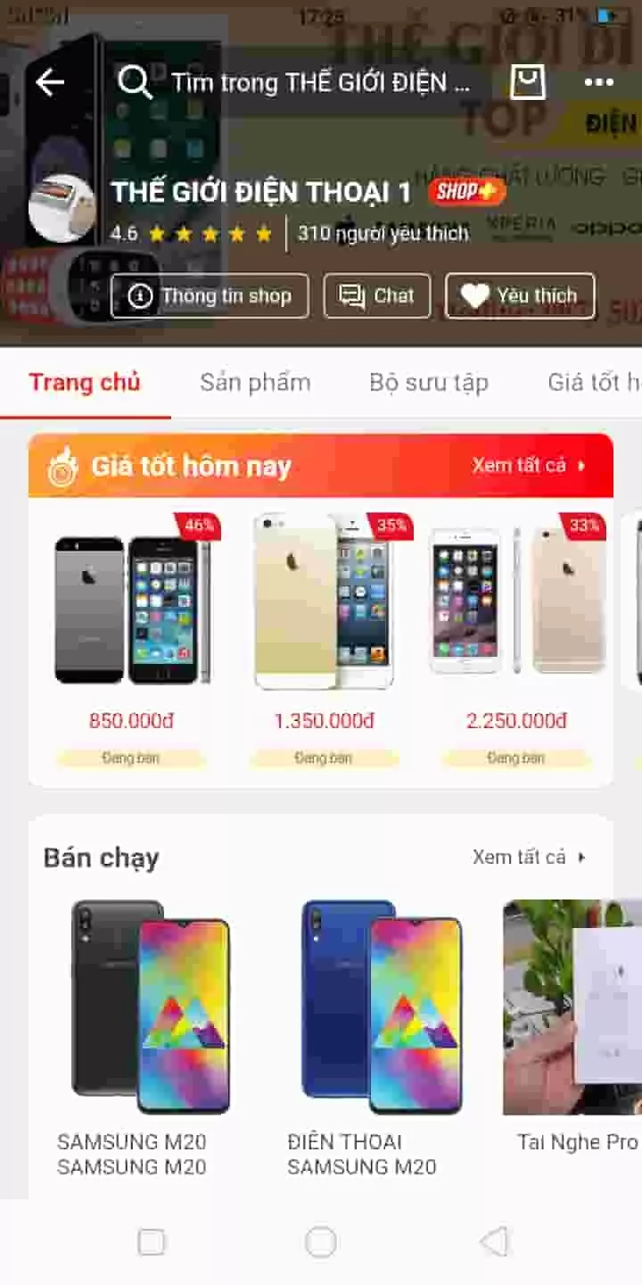 alt text: Gian hàng điện thoại chính hãng trên Sendo