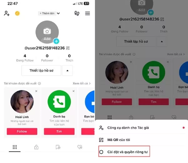 alt text: Giao diện truy cập cài đặt TikTok Shop