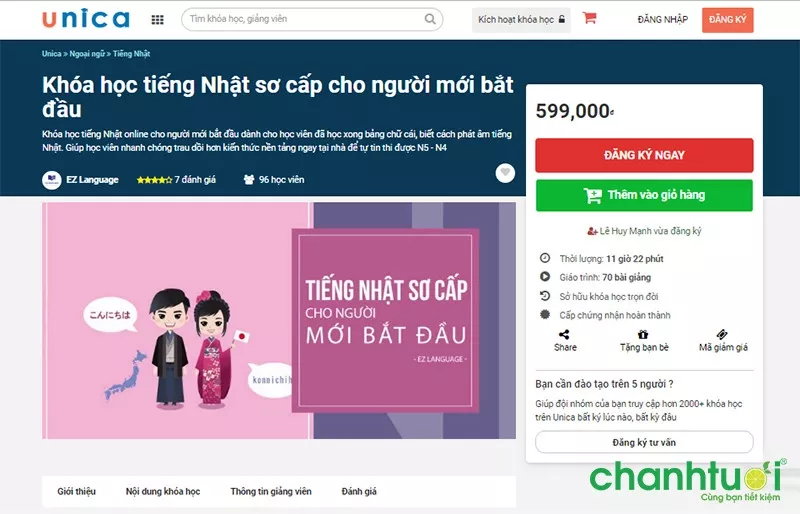 alt text: Giới thiệu khóa học "Tiếng Nhật sơ cấp"