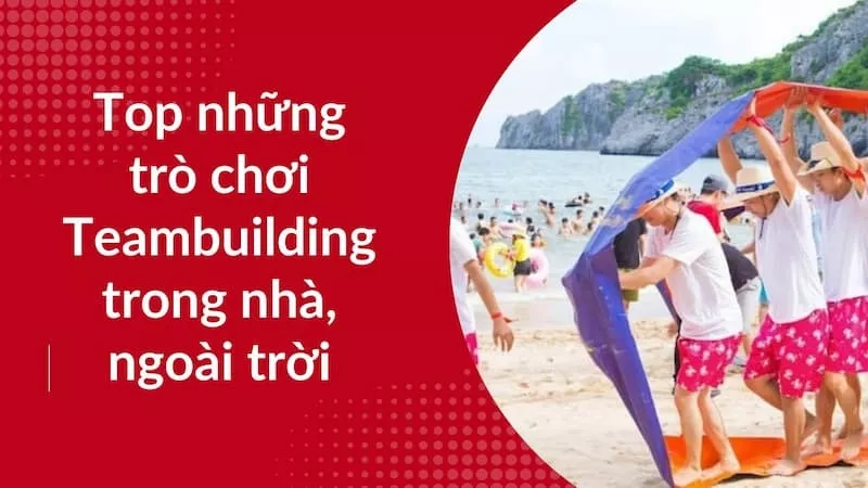 Alt text: Hình ảnh các thành viên đang tham gia trò chơi team building ngoài trời