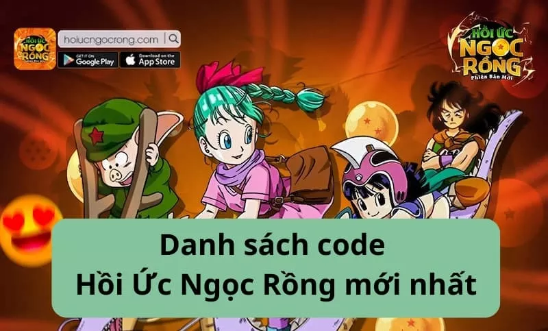 Alt text: Hình ảnh giao diện game Hồi Ức Ngọc Rồng với các nhân vật quen thuộc.