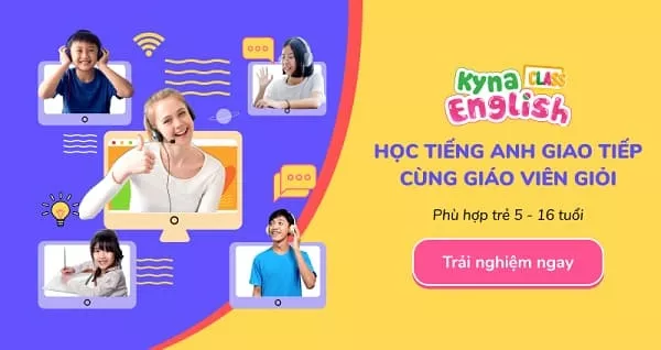 alt text: Hình ảnh lớp học Kyna English Class với nhiều học sinh