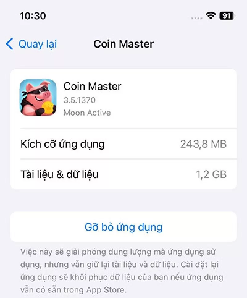 alt text: Hình ảnh minh họa cách sửa lỗi Coin Master trên iPhone