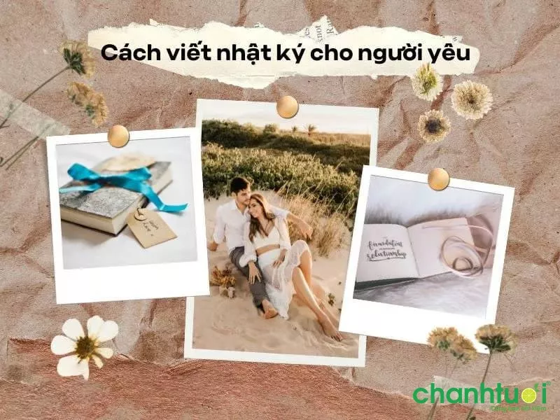 alt text: Hình ảnh một cuốn sổ tay đang mở với một cây bút đặt trên đó, xung quanh là hoa khô và đồ trang trí nhỏ xinh