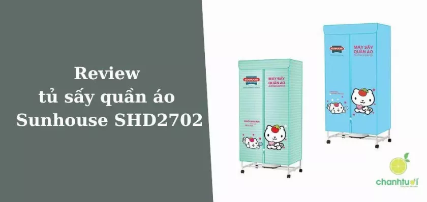 alt text: Hình ảnh tủ sấy quần áo Sunhouse SHD2702 màu xanh ngọc, có bánh xe di chuyển