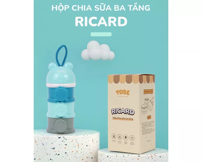 alt text: Hộp chia sữa Tobé Ricard 3 tầng