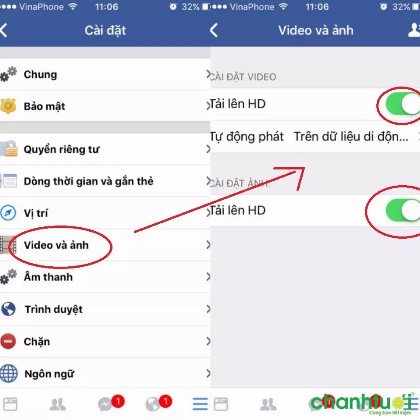 alt text: Hướng dẫn bật chế độ tải lên HD cho ảnh trên Facebook