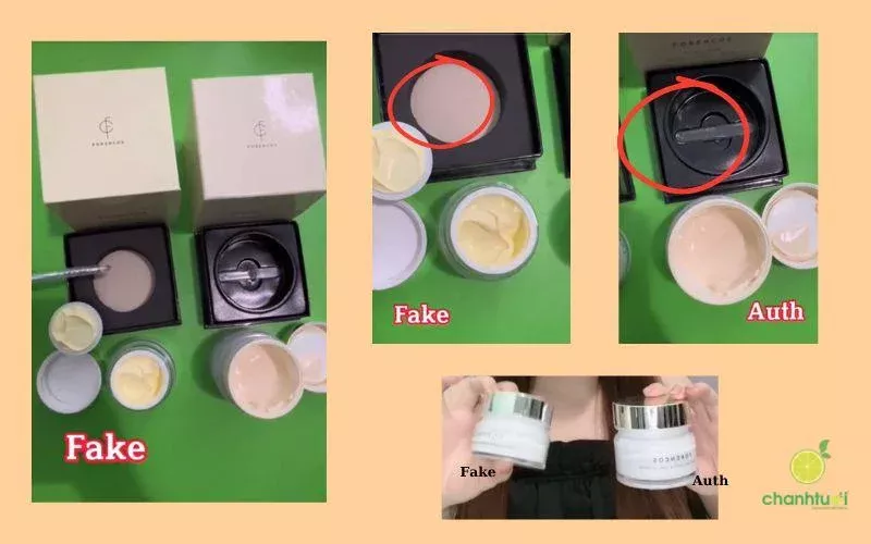 alt text: kem forencos trắng so sánh hàng thật và hàng giả