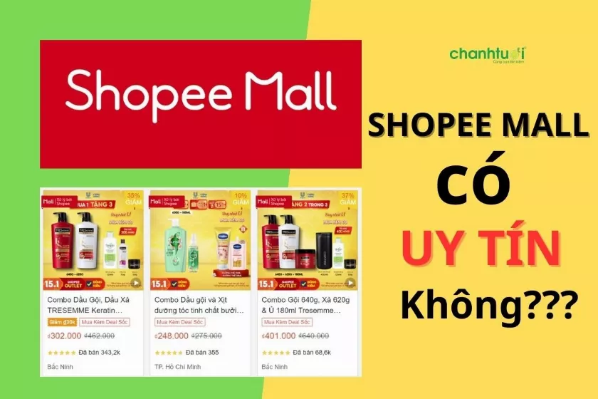 alt text: Logo Shopee Mall trên nền vàng