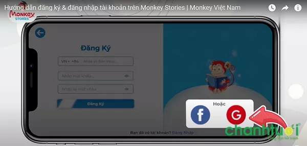 alt text: lựa chọn đăng ký bằng Facebook hoặc Google