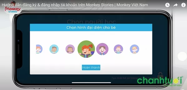 alt text: lựa chọn hình đại diện trong Monkey Stories