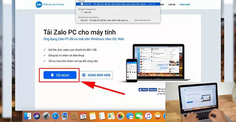 alt text: Lựa chọn tải Zalo cho Mac