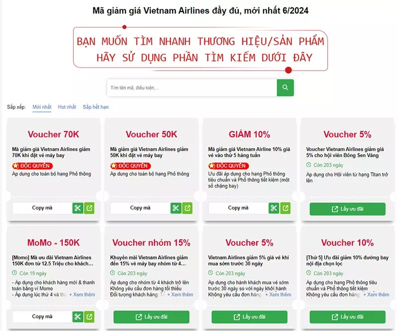 alt text: Mã giảm giá Vietnam Airlines trên Chanh Tươi Review