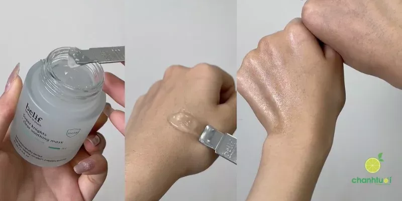 alt text: Mặt nạ ngủ Belif xanh - Clear Soothing Mask