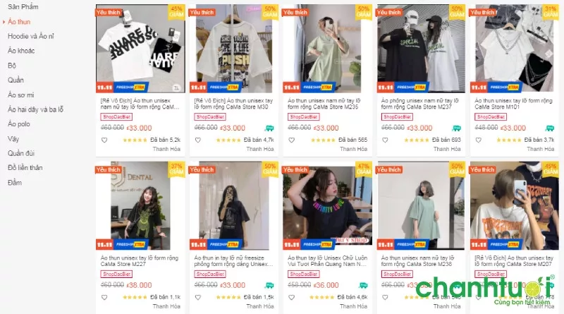 alt text: Mẫu áo thun in hình của CAMA STORE trên Shopee