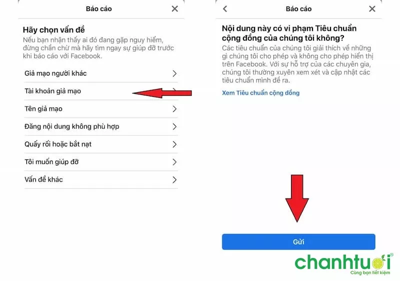 alt text: minh họa báo cáo tài khoản facebook giả mạo