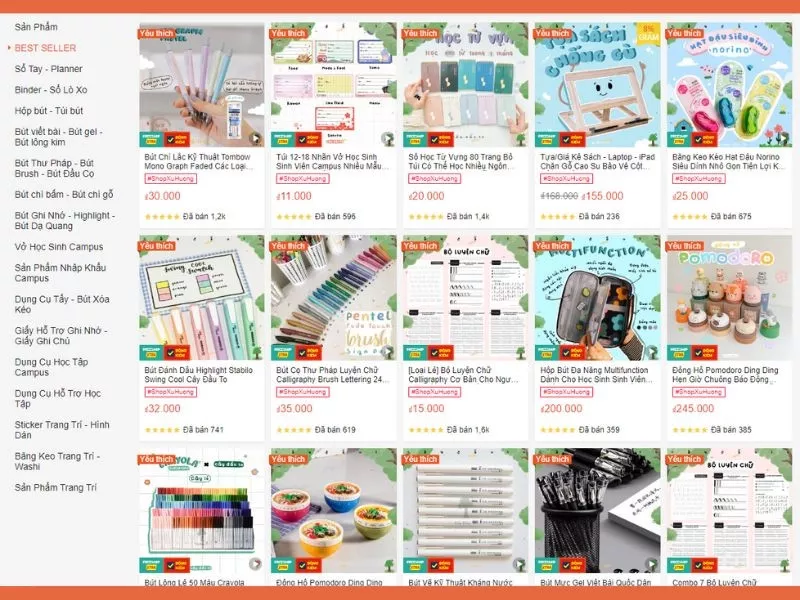 alt text mô tả hình ảnh: Gian hàng Cây Đầu To Stationery trên Shopee