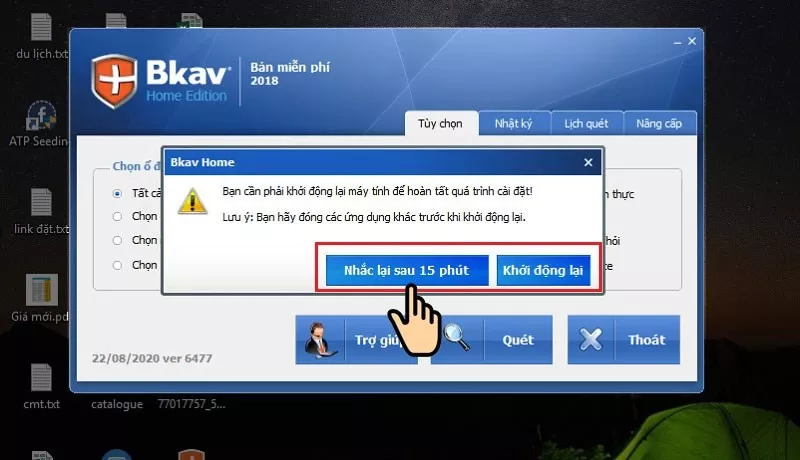 alt text: Quá trình cài đặt Bkav