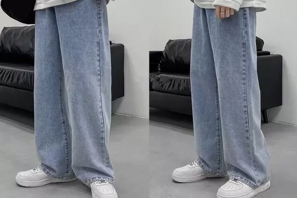 alt text: quần baggy jeans Hàn Quốc