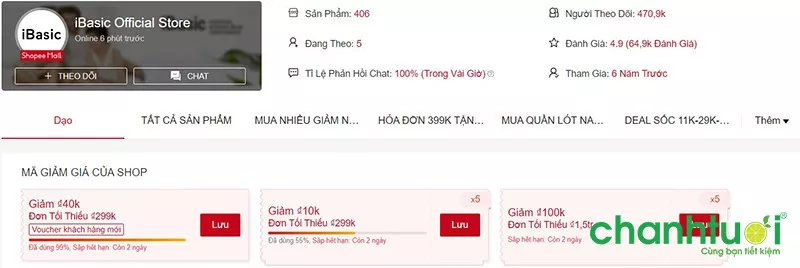 alt text: shop đồ lót iBasic Official Store