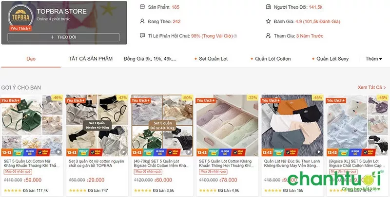 alt text: shop đồ lót TOPBRA STORE