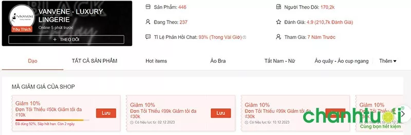 alt text: shop đồ lót VANVENE LUXURY - LINGERIE