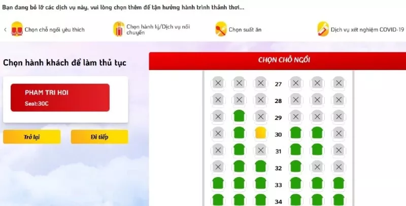 alt text: Sơ đồ chỗ ngồi trên máy bay Vietjet Air