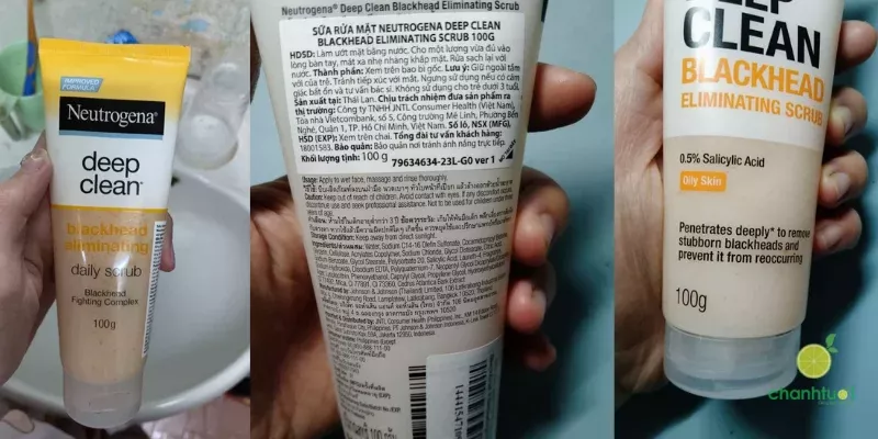 alt text: Sữa rửa mặt Neutrogena Blackhead Eliminating Scrub