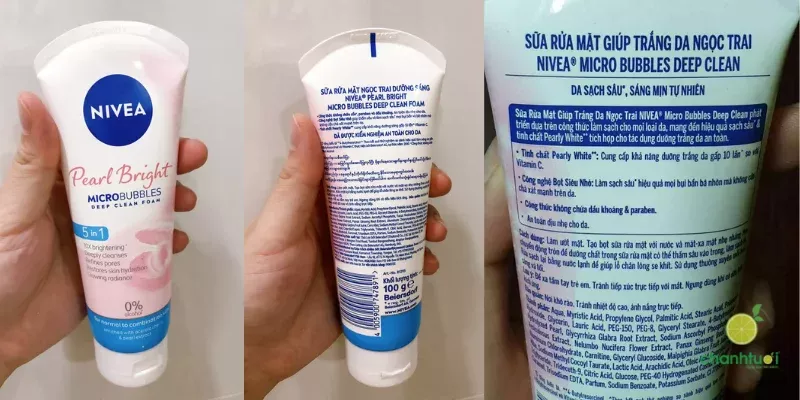 alt text: Sữa rửa mặt Nivea Pearl White ngọc trai