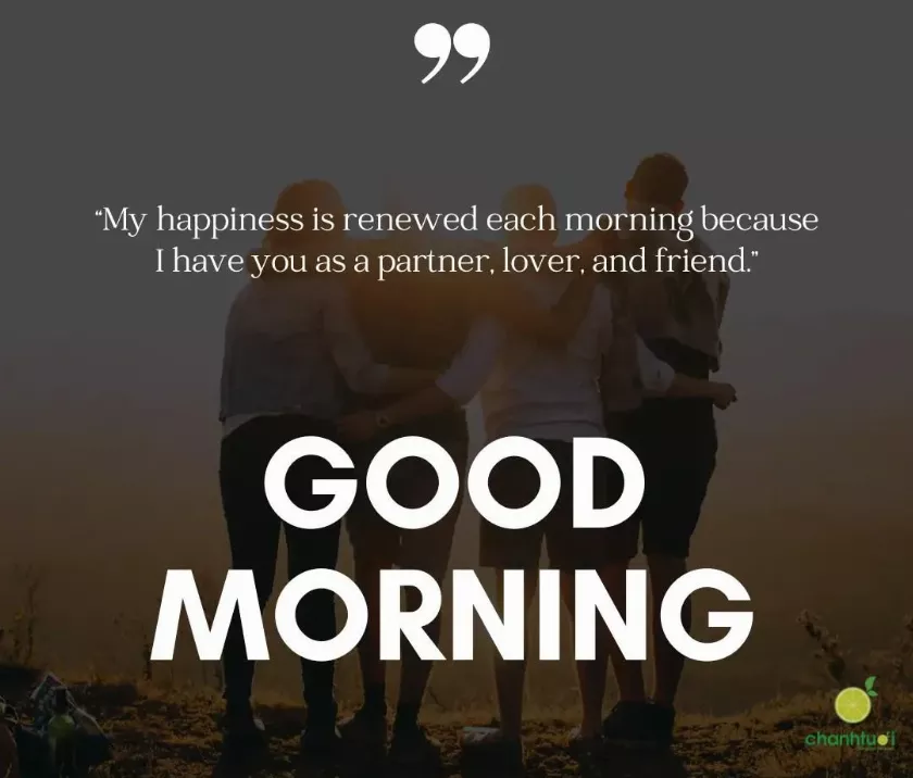 alt text: Thiệp chúc ngày mới với quotes good morning và hình ảnh hoa