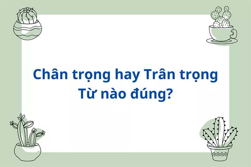 alt text: Trân trọng là từ đúng chính tả