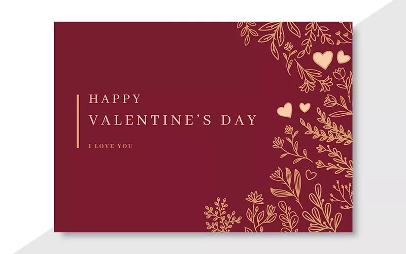 alt: Thiệp Valentine với dòng chữ Happy Valentine