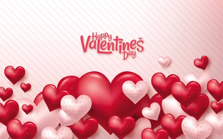 alt: Thiệp Valentine với họa tiết hoa lá tinh tế