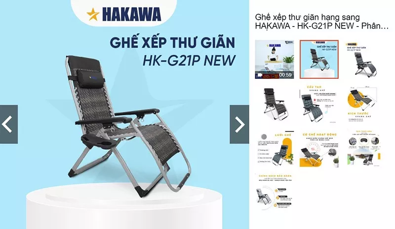 alt=Ghế xếp Hakawa HK-G21P