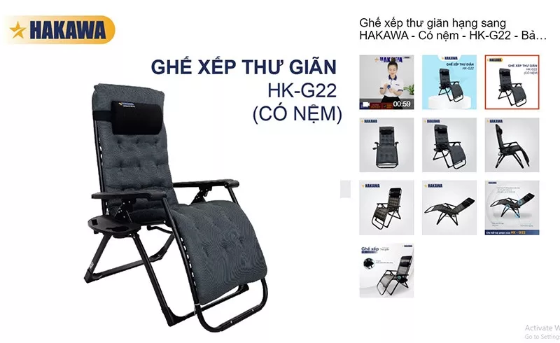 alt=Ghế xếp Hakawa HK-G22