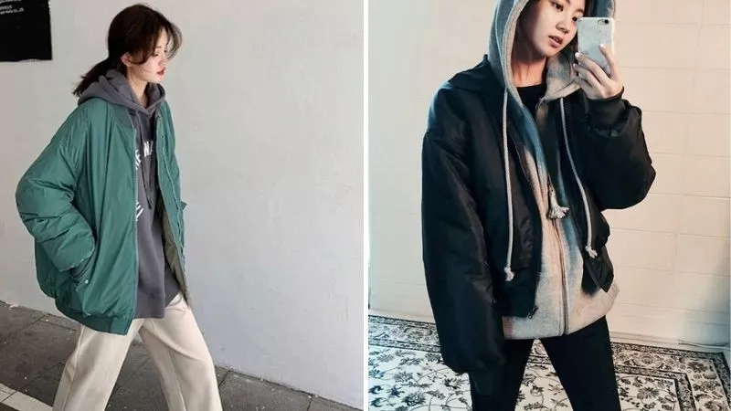 Áo bomber nữ và áo hoodie