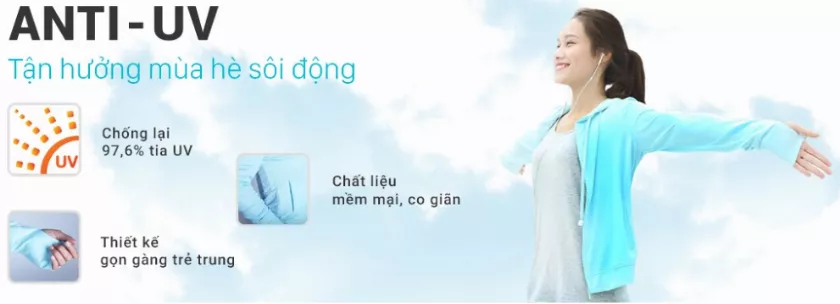 Áo chống nắng canifa với chất liệu chống tia UV