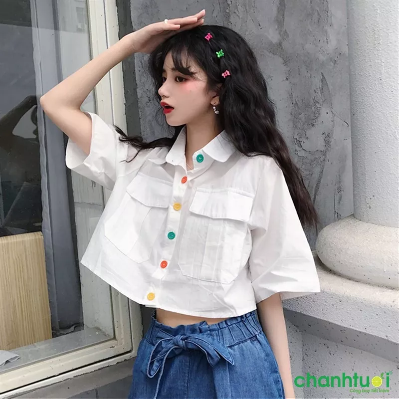 Áo sơ mi croptop cho nữ