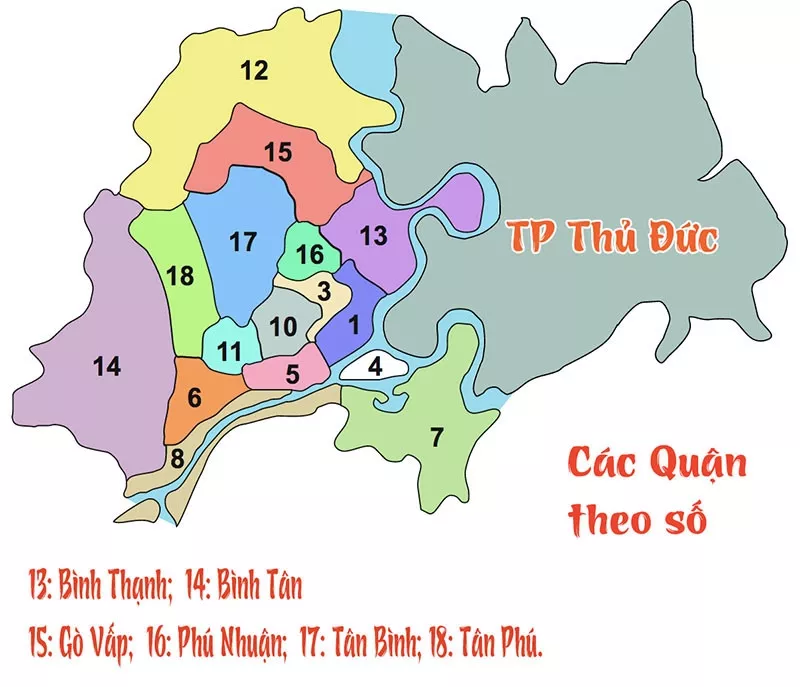 Bản đồ hành chính TP. Hồ Chí Minh