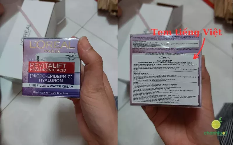 Bao bì kem dưỡng L'Oreal Revitalift Hyaluronic Acid